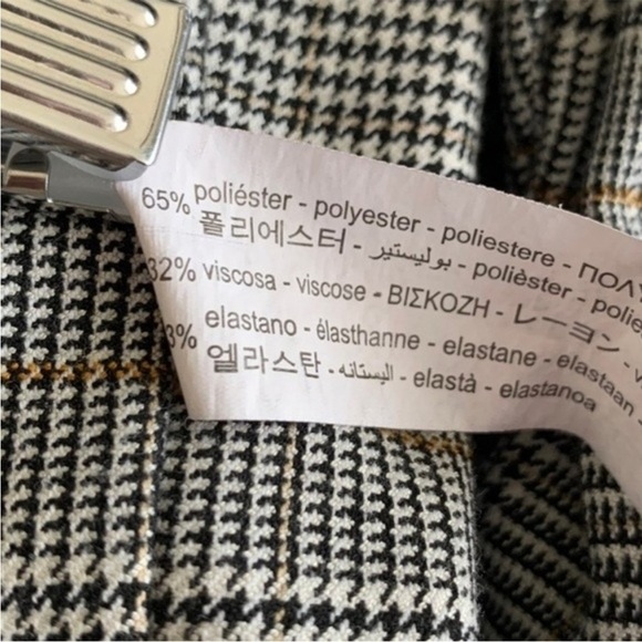 ZARA Preppy Plaid Cuffed Business Casual Cropped Straight Leg Trousers - Picture 10 of 10